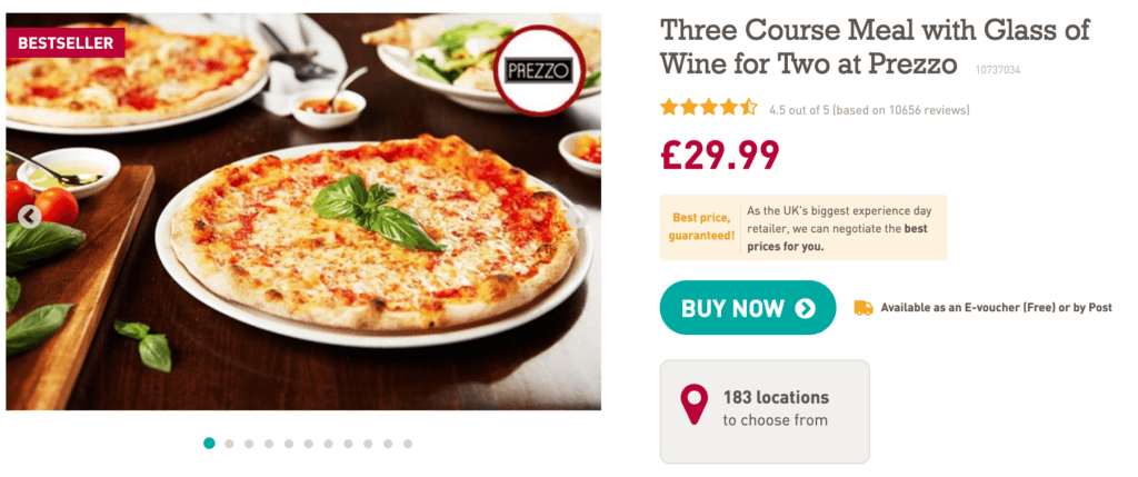 Buyagift prezzo deal