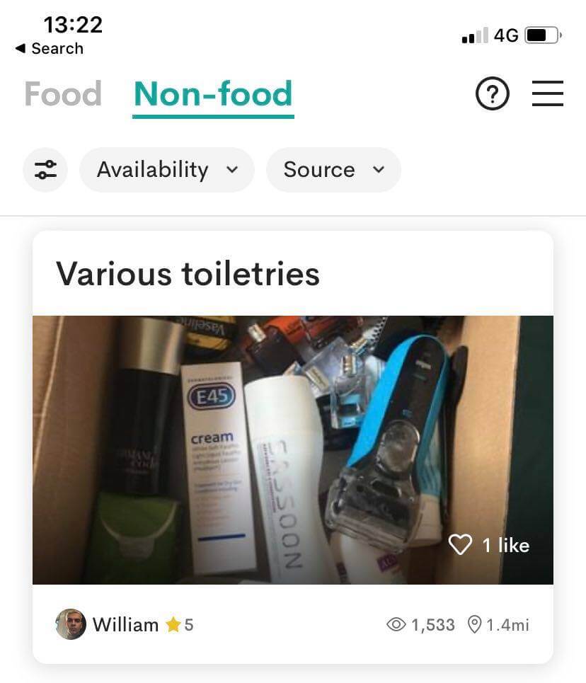 Olio App food waste non food