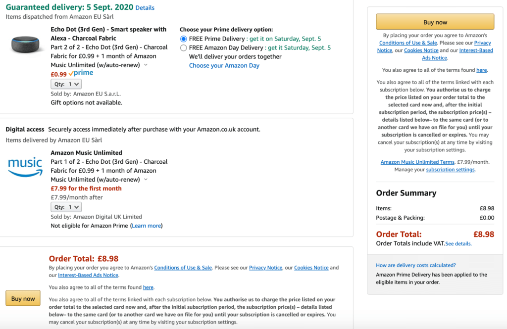 Amazon Echo Dot Deal