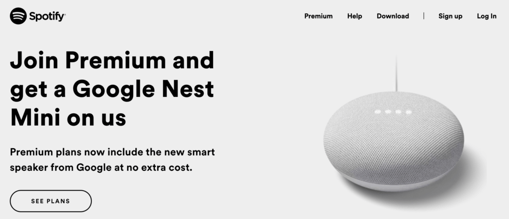 Free Google Nest Mini on Spotify