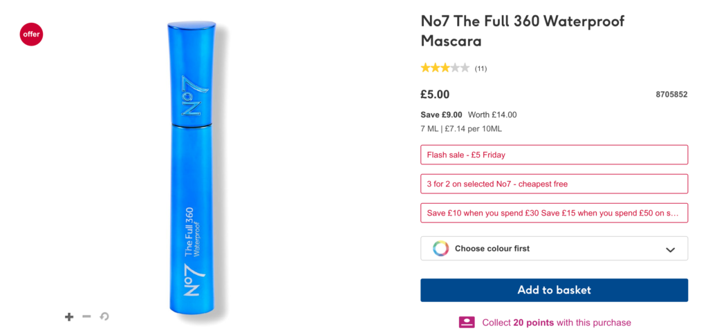 No7 Waterproof Mascara deal stack