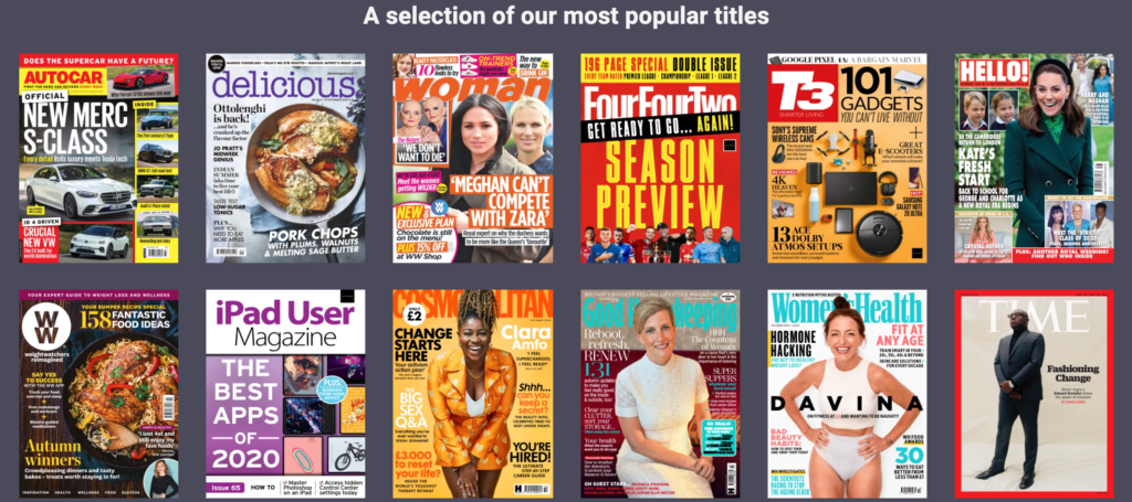 Readly magazine selection