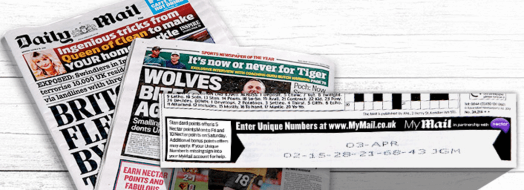 Daily Mail Rewards MyMail Unique Code Online Rewards Club
