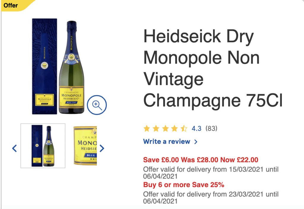 25% off champagne