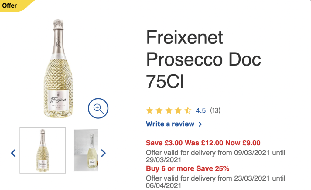 25% off prosecco